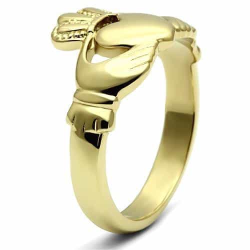 Stainless Steel Gold Claddagh Ring | The Stainless Jewelry view 8