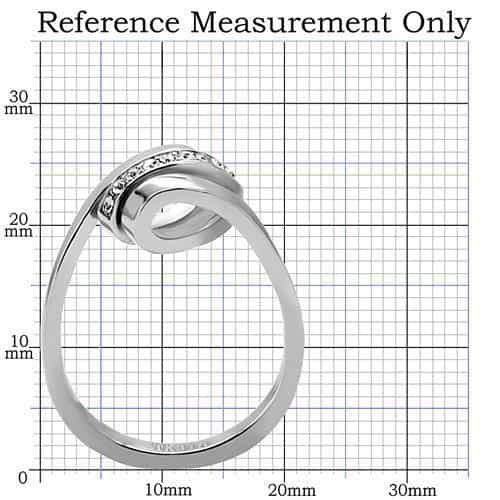 Stainless Steel CZ Channel Set Bypass Wrap Ring view 2