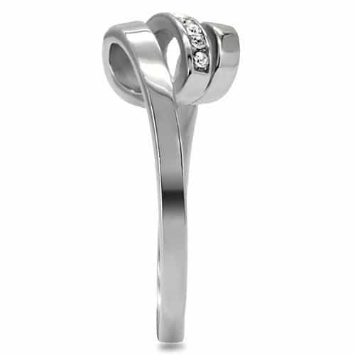 Stainless Steel CZ Channel Set Bypass Wrap Ring view 10