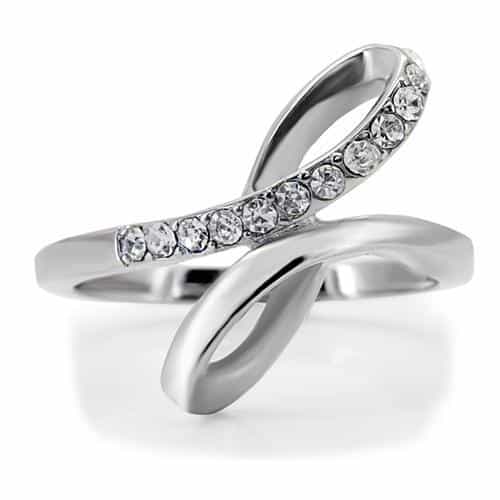 Stainless Steel CZ Infinity Pave Band Ring view 8