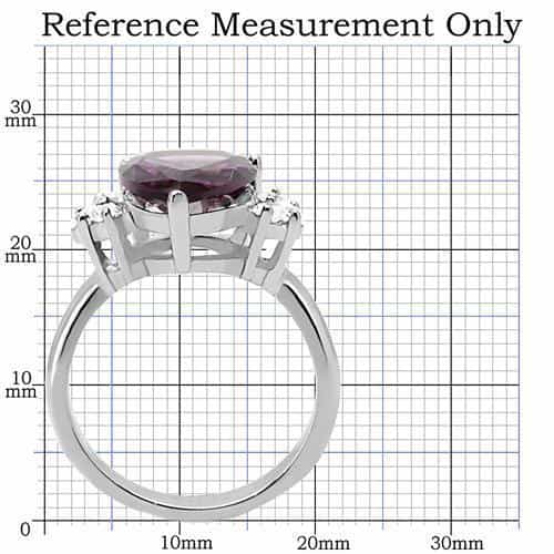 Stainless Steel Amethyst Pear CZ Side Stones Ring view 7