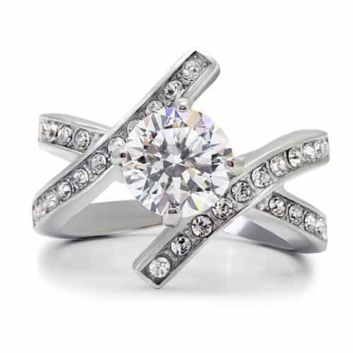 Stainless Steel Round Split Cathedral Ring view 8