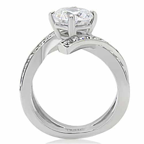 Stainless Steel Round Split Cathedral Ring view 4