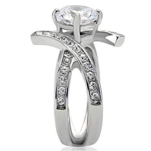 Stainless Steel Round Split Cathedral Ring view 10