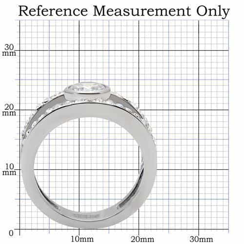 Stainless Steel CZ Round Bezel Pave Eternity Stackable Ring view 7