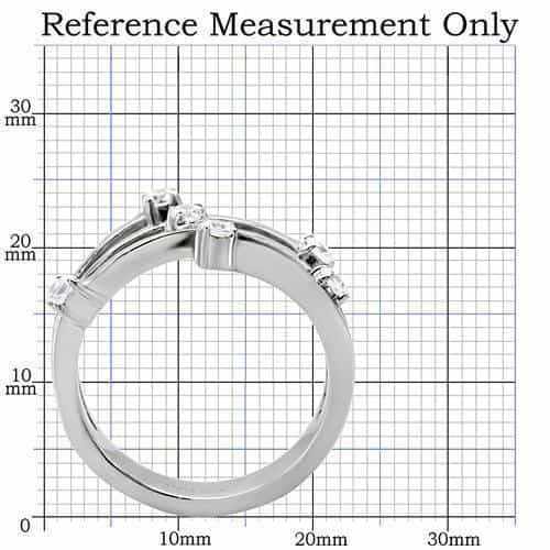 Stainless Steel CZ Double Band Open Tip Ring view 11