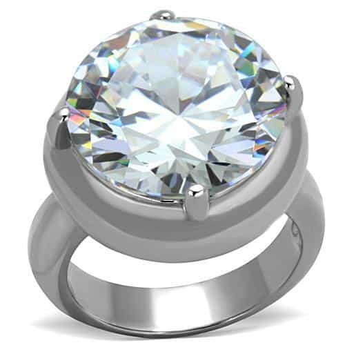 Stainless Steel Round Halo Tall Ring | The Stainless Jewelry view 5