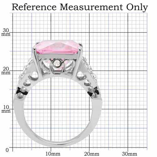 Stainless Steel Pink Princess Crystal CZ Vintage Cocktail Ring view 7