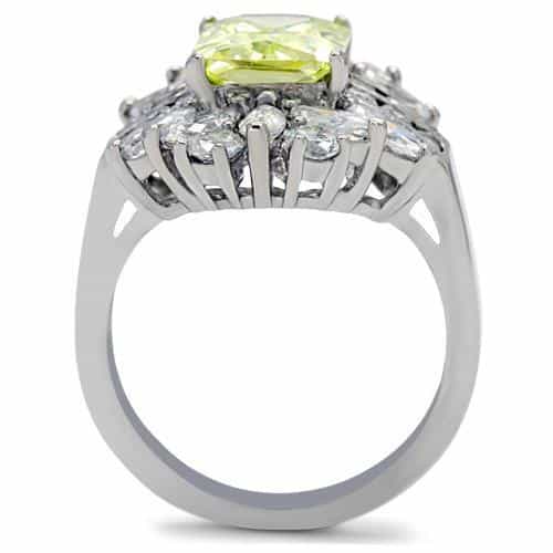 Stainless Steel Yellow Princess CZ Marquise Starburst Ring view 9