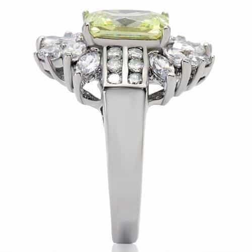 Stainless Steel Yellow Princess CZ Marquise Starburst Ring view 10