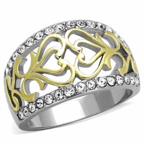 Stainless Steel Scroll Filigree Ring | The Stainless Jewelry view 1