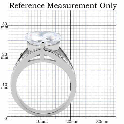 Stainless Steel CZ Heart Solitaire Split Shank Ring view 7