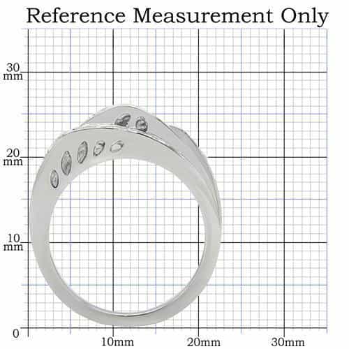 Stainless Steel CZ Multi Row Channel Eternity Band Ring view 2