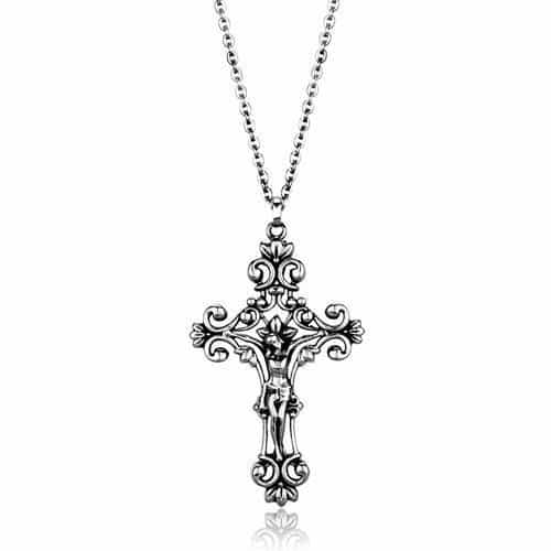 Stainless Steel Ornate Crucifix Cross Pendant view 1