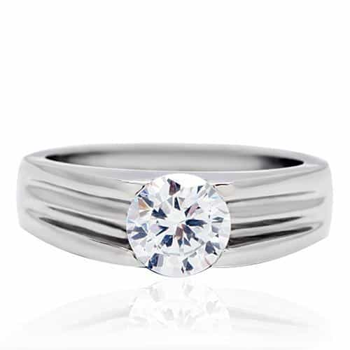 Stainless Steel Round Ribbed Wide Ring | The Stainless Jewelry view 8