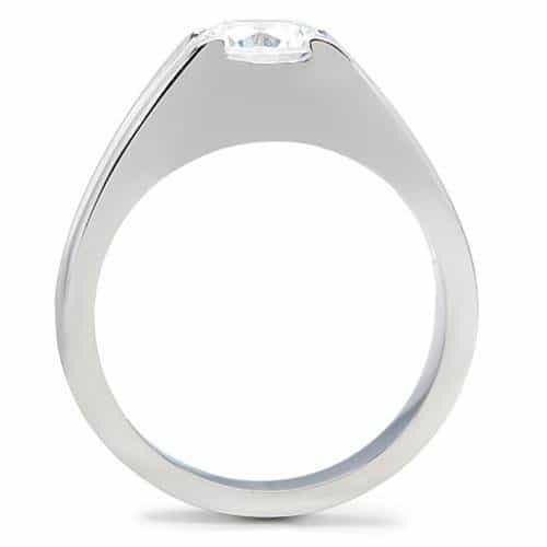 Stainless Steel Round Ribbed Wide Ring | The Stainless Jewelry view 4