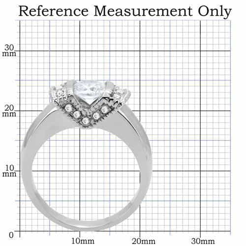 Stainless Steel CZ Round Halo Horseshoe U Shape Ring view 7