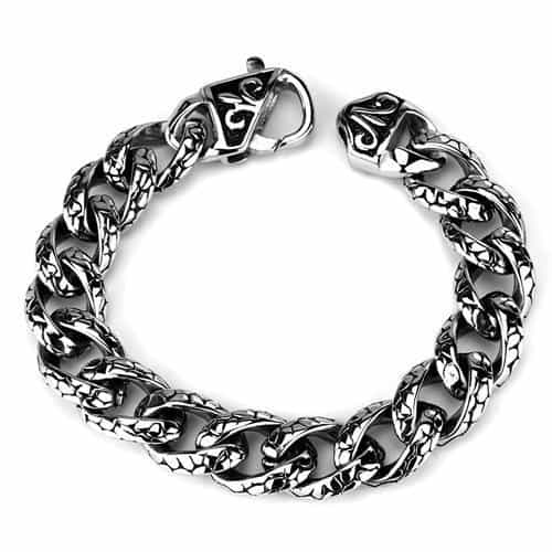 Stainless Steel Twisted Curb Chain Link Bracelet view 1