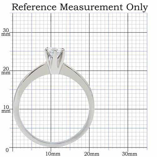 Stainless Steel CZ Round Six Prong Solitaire Slim Ring view 7