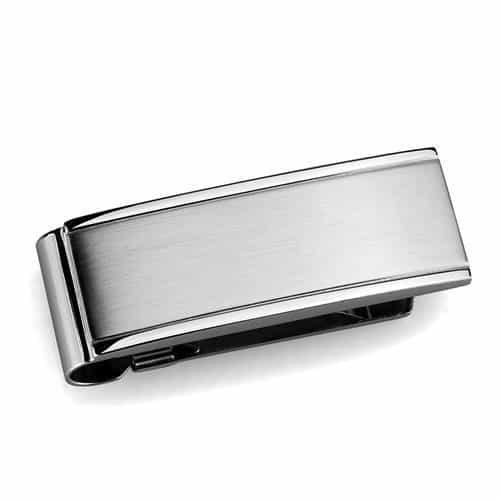 Stainless Steel Ruby Scroll Band Money Clip view 1
