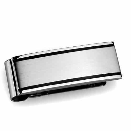 Stainless Steel Aquamarine Pave Money Clip view 1