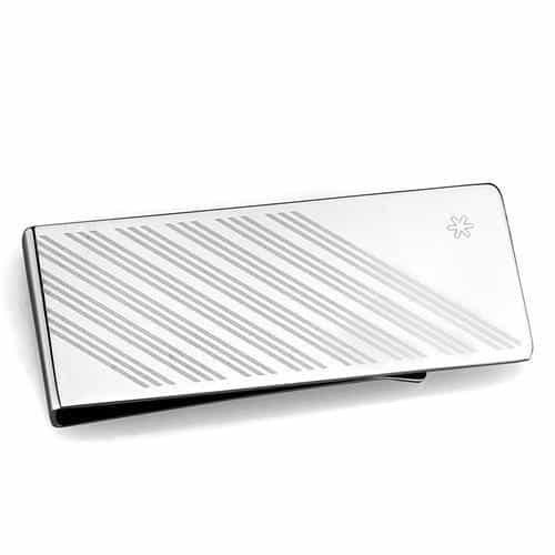 Stainless Steel Rose Quartz Band Money Clip view 1