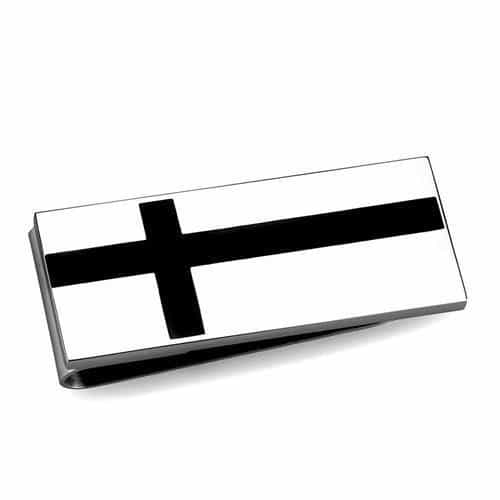 Stainless Steel Pearl Gemstone Setting Money Clip view 1