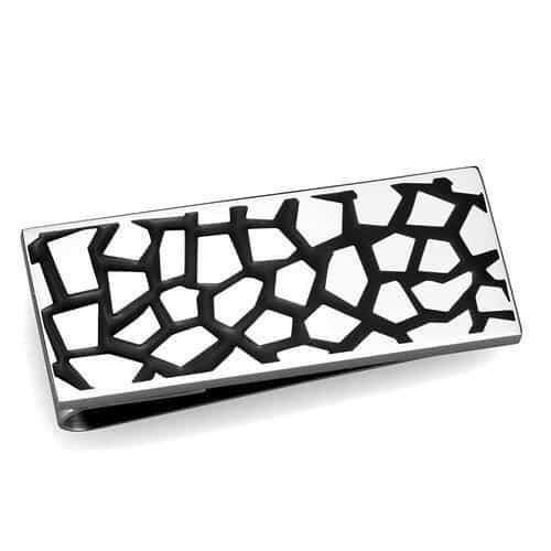 Stainless Steel Jade Cabochon Money Clip | The Stainless Jewelry view 1