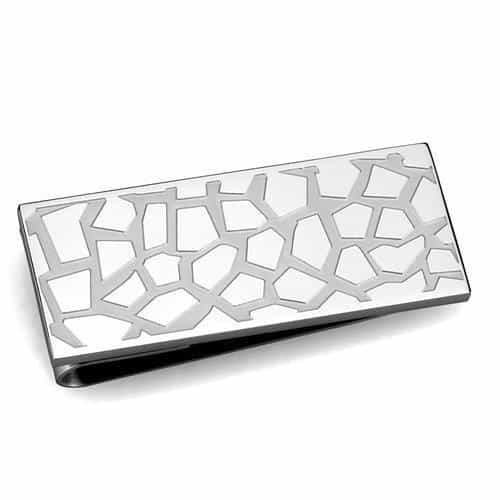 Stainless Steel Tiger Eye Round Band Money Clip view 1