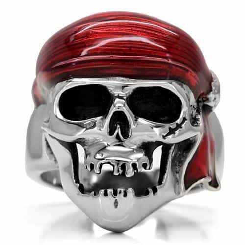 Stainless Steel Pirate Skull Bandana Ring | The Stainless Jewelry view 10