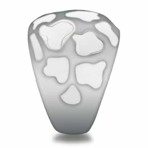 Stainless Steel White Enamel Abstract Cloud Dome Ring view 5