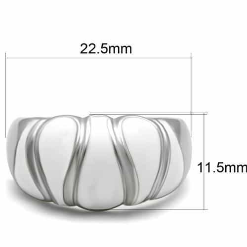 Stainless Steel Polished Smooth Scallop Dome Wide Ring view 2