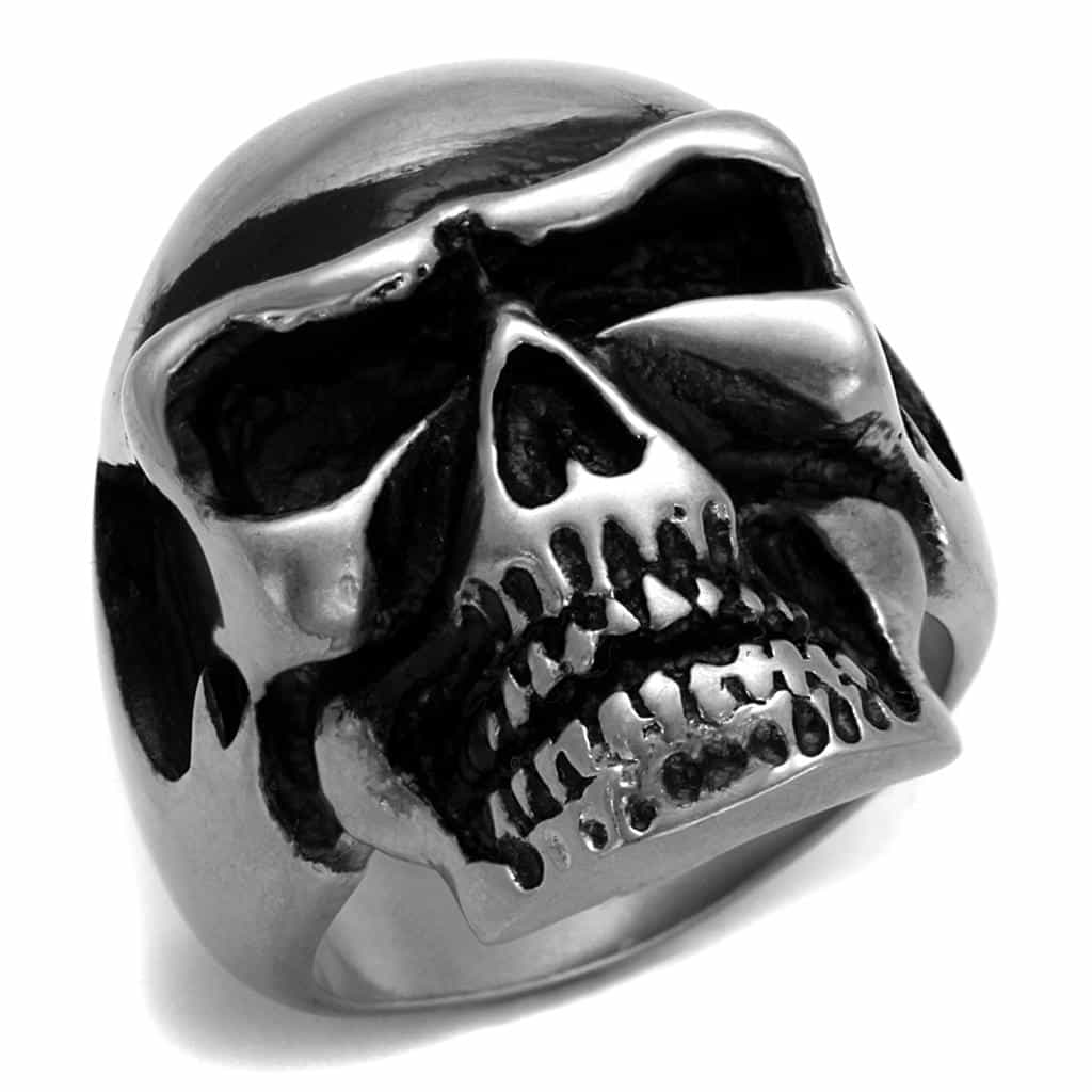 Stainless Steel Skull Helmet Visor Large Dome Ring view 1