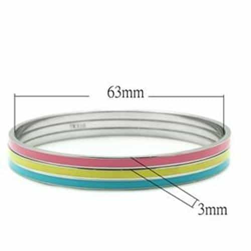 Stainless Steel Multicolor Enamel Thin Stackable Set Bracelet view 2