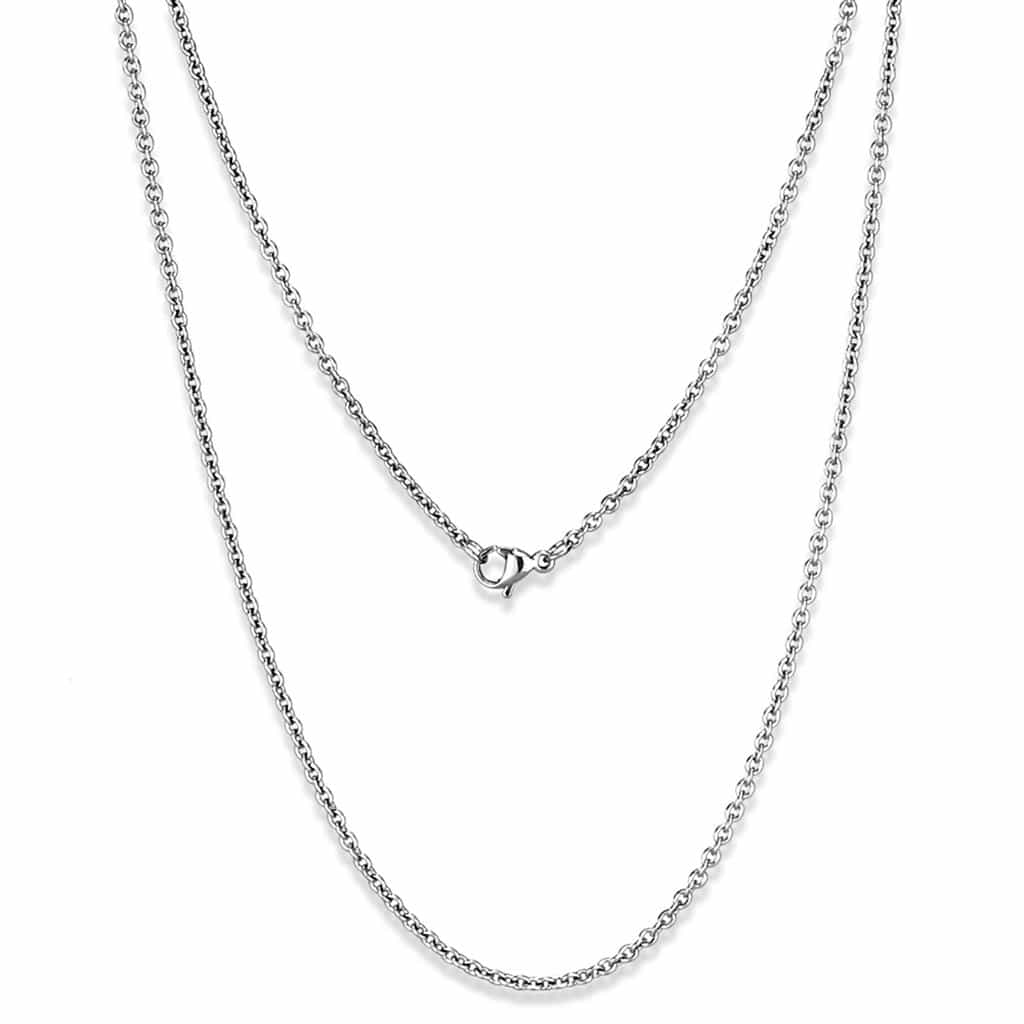 Stainless Steel Silver Cable Fine Necklace view 1