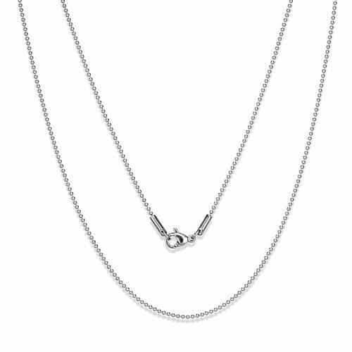 Stainless Steel Silver Ball Bead Necklace | The Stainless Jewelry view 4