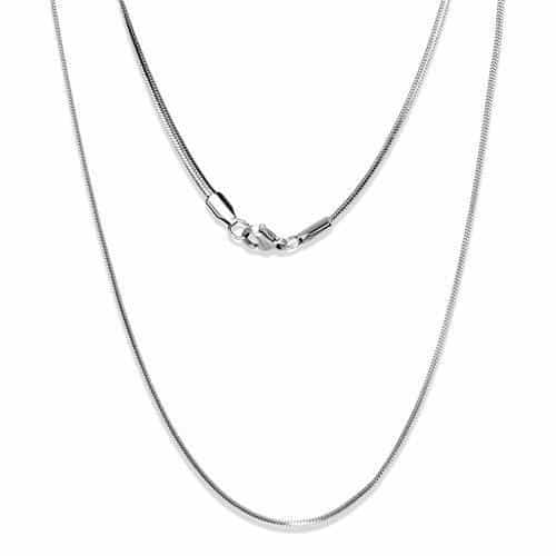 Stainless Steel Silver Snake Smooth Necklace view 1