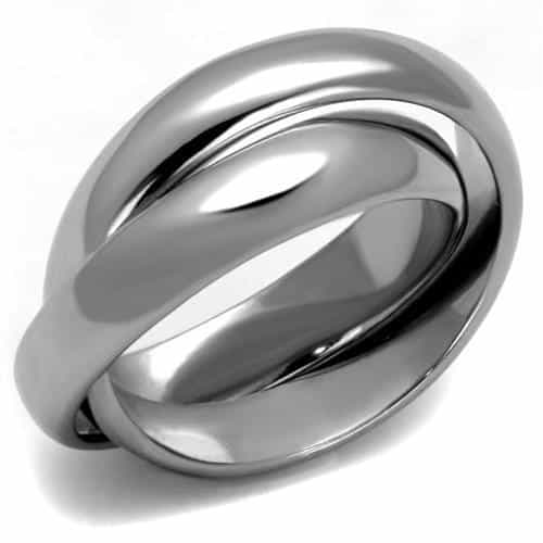 Stainless Steel Polished Triple Interlocking Rolling Ring view 1