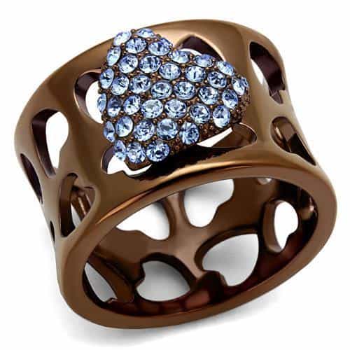 Stainless Steel Blue CZ Heart Cutout | The Stainless Jewelry view 4
