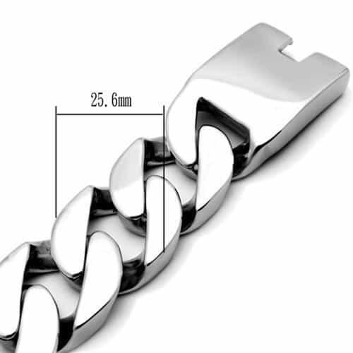 Stainless Steel Silver Polished Heavy Cuban Curb Link Bracelet view 3