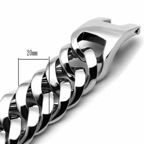 Stainless Steel Silver Polished Heavy Cuban Curb Link Bracelet view 3