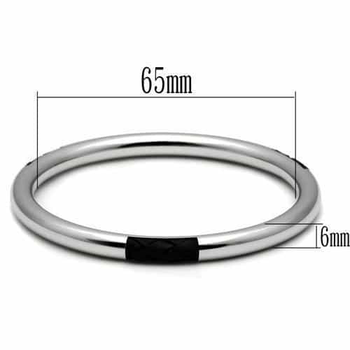 Stainless Steel Silver Polished Hinge Clasp Bangle Bracelet view 2