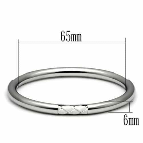 Stainless Steel Silver Polished Diamond Pattern Clasp Bracelet view 2