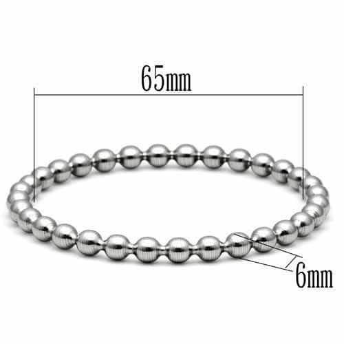 Stainless Steel Silver Polished Ball Bead Necklace Chain Bracelet view 2