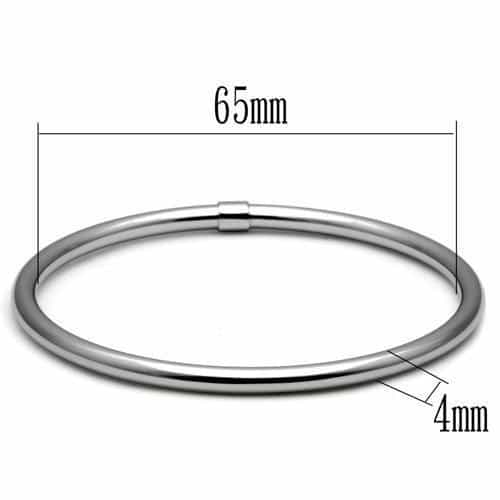 Stainless Steel Silver Polished Slim Round Hinge Bangle Bracelet view 2