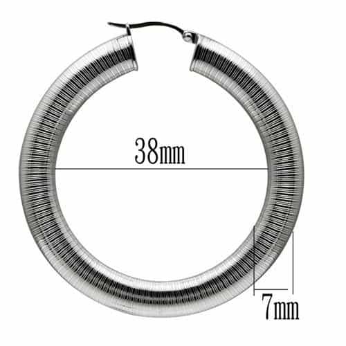 Stainless Steel Silver Polished Oval Tapered Omega Hoop Earrings view 3