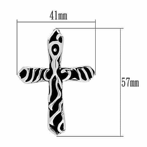 Stainless Steel Silver Flame Pattern Cross Pendant Chain Pendant view 2