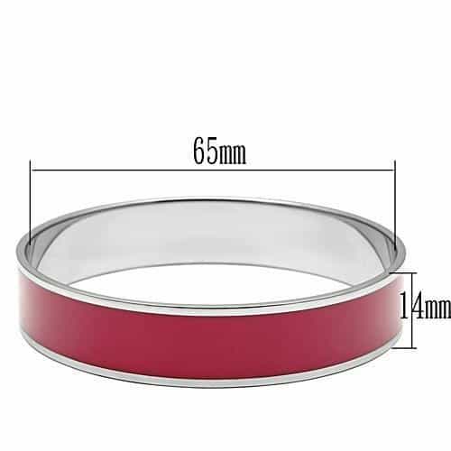 Stainless Steel Silver Magenta Enamel Wide Bracelet view 2