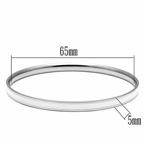 Stainless Steel Silver Polished Plain Thin Bracelet view 2