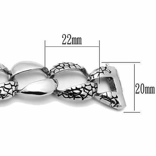 Stainless Steel Silver Snake Scale Link Biker Bracelet view 3
